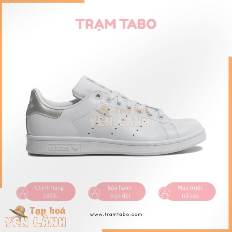 [CHÍNH HÃNG] EE6056 – GIÀY NỮ ADIDAS STAN SMITH SLEEKY WHITE GREY – MÀU TRẮNG/BẠC