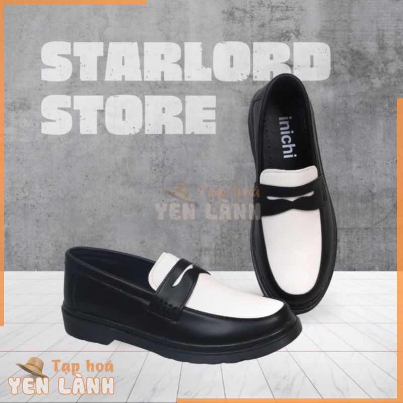 Giày penny loafer nam StarLord SL1085 2 màu đen trắng, Giày da cao cấp