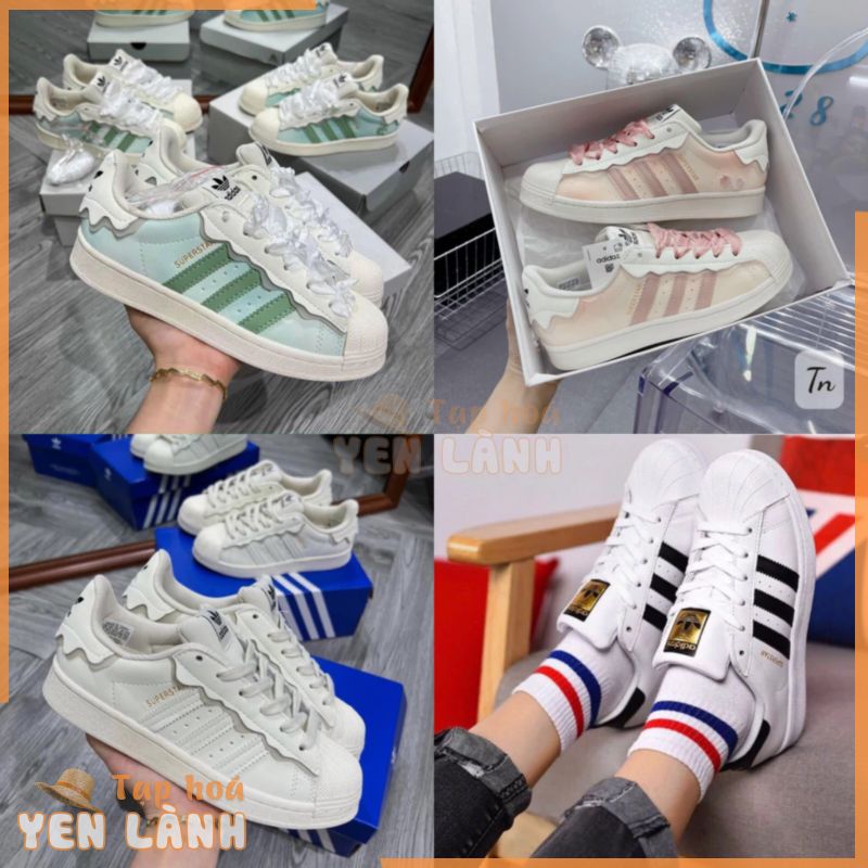 Giày sneaker Adi.das Superstar, Das Sò Full 3 Màu, Trắng Kem, TRắng Hồng, Trắng Đen, Đủ Size Nam Nữ+Full Box Bill