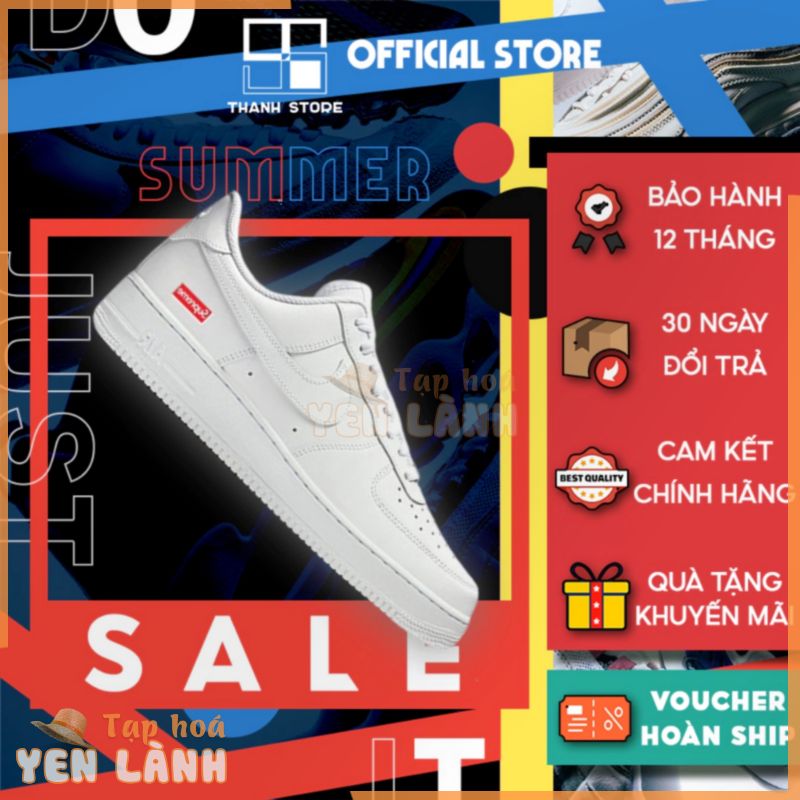 [CHÍNH HÃNG] Giày thể thao nam nữ trắng giày AIR FORCE 1 LOW SUPREME WHITE RED giày AF1 – hàng chính hãng – NASMR