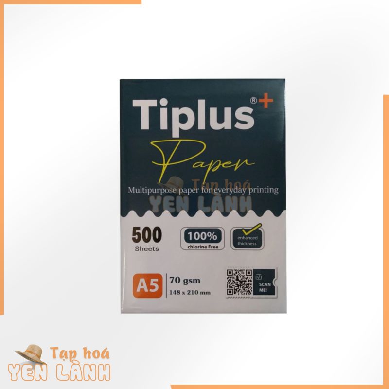 Giấy Tiplus A5 148 x 210mm định lượng 70 gsm 500 trang / gream