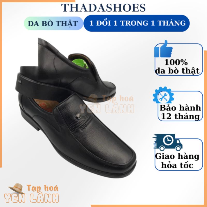 Giày Tây công sở nam da bò thật THÀNH ĐẠT giày dành cho người lớn tuổi TD2389