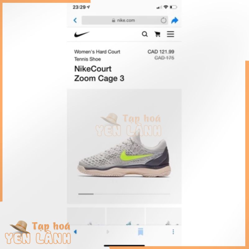 Thanh lý giầy Tennis nữ Nike Zoom Cage 3