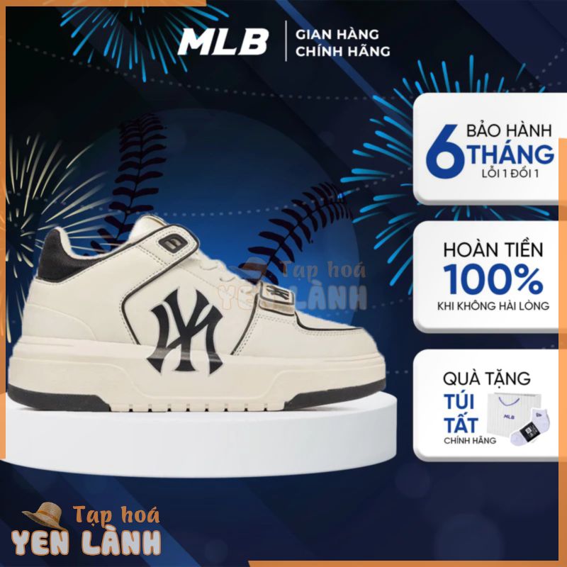 [ FULLBOX HIDDENTAG ] Giày MLB Chunky Liner Mid Màu Đen Trắng Chính Hãng. Giày Thể Thao Nam Nữ Độn Đế Chính Hãng