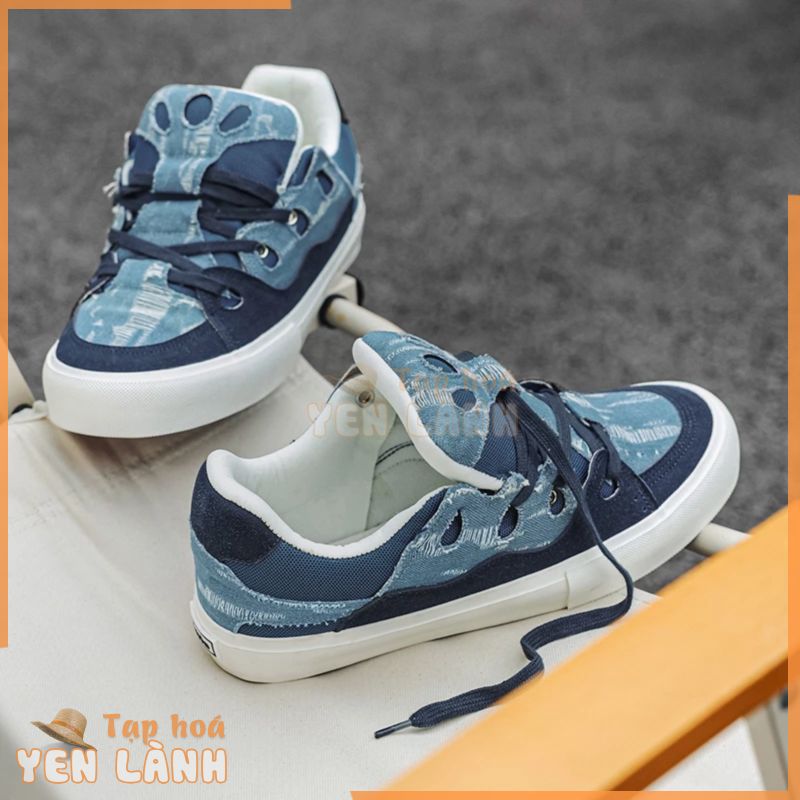 Stubborn Khắc ollieskate Bánh Mì Giày Da Lộn Denim Khâu Thu Đông BAKE Nam Nữ Quốc Gia Hợp Thời Trang Giày Ván Trượt