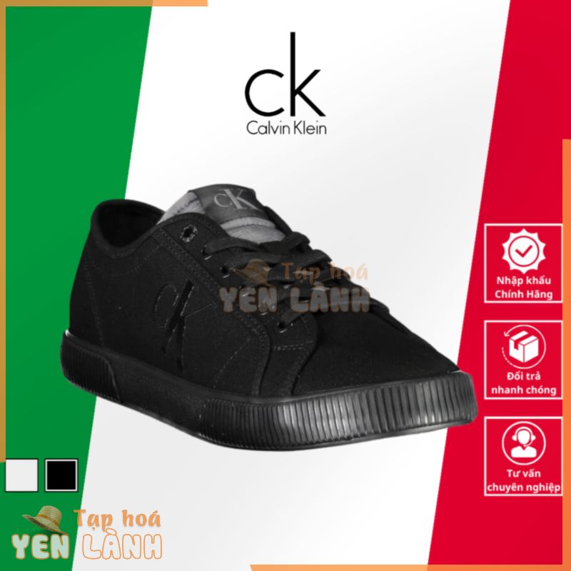 Giày Thể Thao Sneaker Nam Calvin Klein Hai Màu Đen Trắng Nhập Khẩu Chính Hãng Từ Ý_YM0YM00689