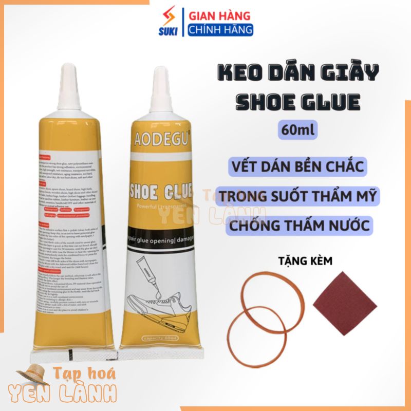 Keo Dán Giày Dép chuyên dụng SHOE GLUE 60 ml, Keo dán giày thể thao siêu dính dùng nhiệt trong suốt không tổn thương da