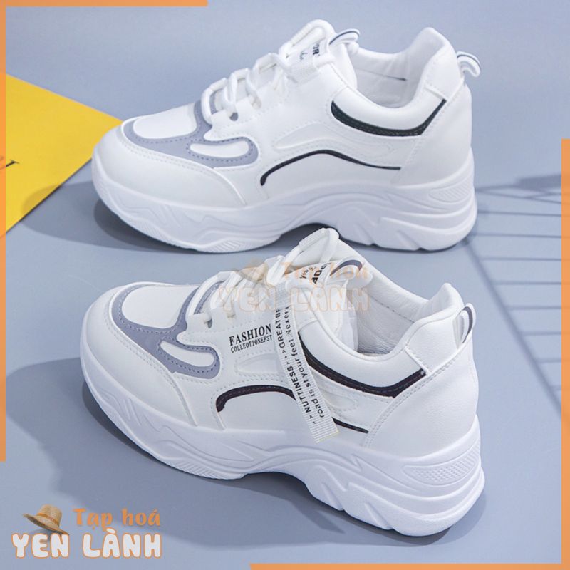 Giày Sneaker Nữ G84 Màu Trắng Độn Đế Tăng Chiều Cao Hàn Quốc. Giày Thể Thao Nữ Đẹp Giá Rẻ A1