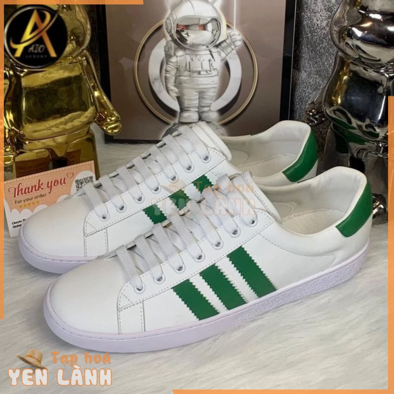 [ AIO LUXURY ] Giày Thể Thao Gu.cci ACE X Adidas ‘Green’, Gu.cci Das xanh lá, Giày Gu.cci ACE X Adidas Vạch Xanh Lá