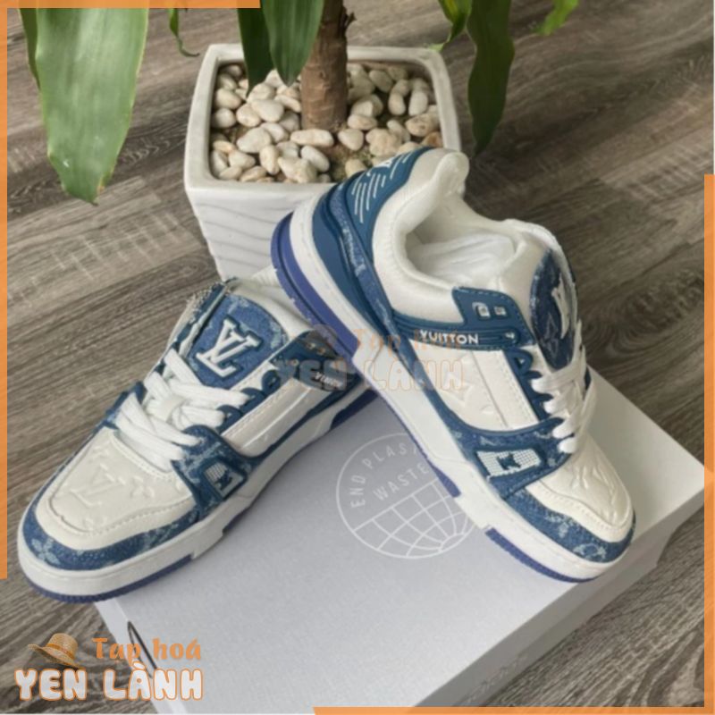 (Full Hộp Đẹp keng) Giày sneaker LV trainer Xanh THan  Giầy thể thao Louis Vuitton  bản đẹp Full Box