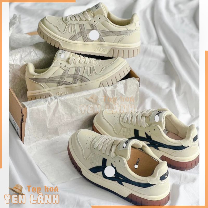 Giày thể thao/sneaker độn đế _aasics c.ourt m.z kem đế nâu hottrend full size nam nữ (giày độn đế cao nữ )