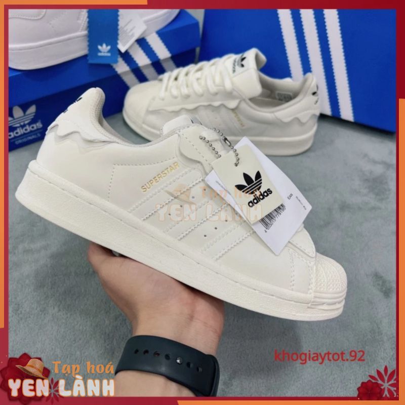 Giày thể thao nữ adidas, giầy adidas superstar mũi sò màu trắng cao cấp full box bill