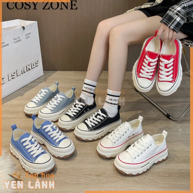 Cosy _ Zone Giày thể thao mới đế dày màu trắng, dễ kết hợp với quần áo nữ thời trang aa0702