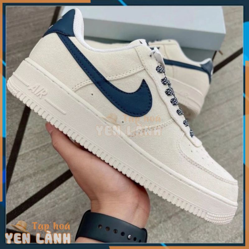 Giày _Ni.ke Air Force 1 Vải Canvas Navy Bản Đẹp , Giày Thể Thao Sneaker AF1 Canvas Vệt Tím Tham Đế Air Đủ Size 36-43