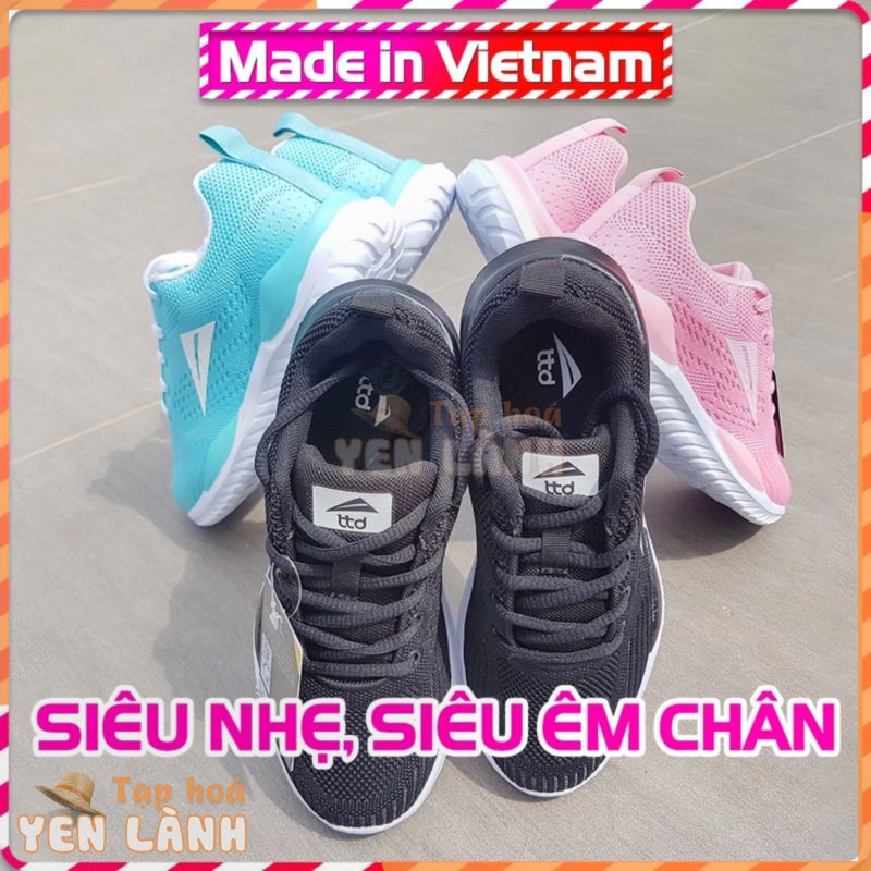 [Miễn Phí VC 70k] Mẫu Giày Thể Thao Nữ TTD V196-2 Xanh Hồng Đen