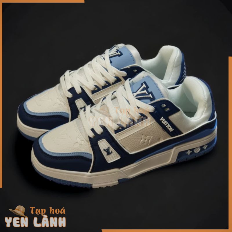 Giày Thể Thao LV Trainer 54 Xanh Dương Cao Cấp ,Giày LV Trắng Xanh,Giày LV trainer blue trắng xanh đen bản mới ss23 cao