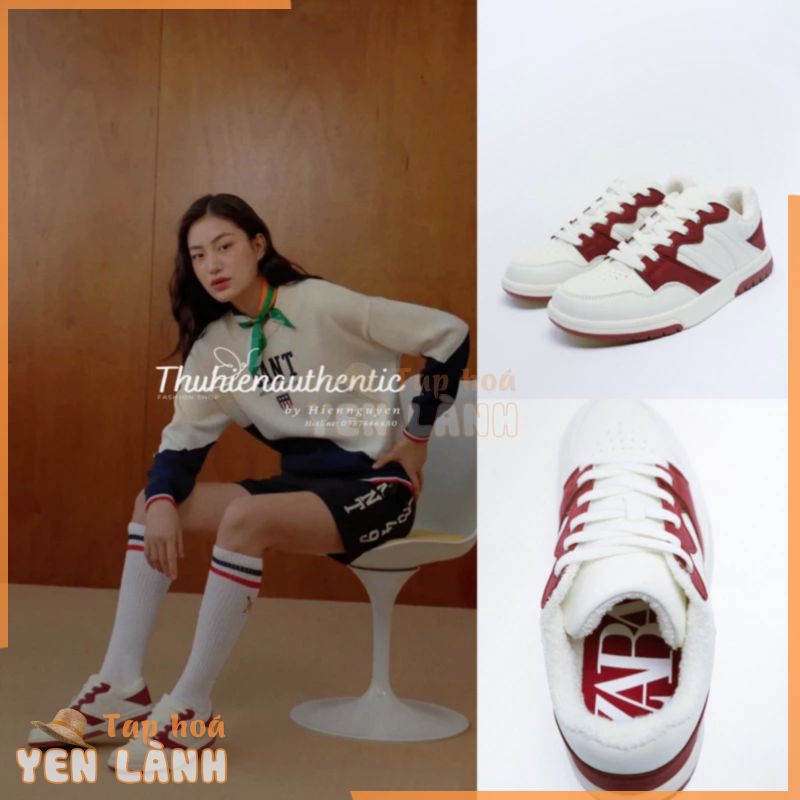 (Sẵn size 36/37/38)Giày thể thao nữ lót bông màu đỏ trắng mã code: 5300/811 ZARA chính hãng(kèm ảnh thật)