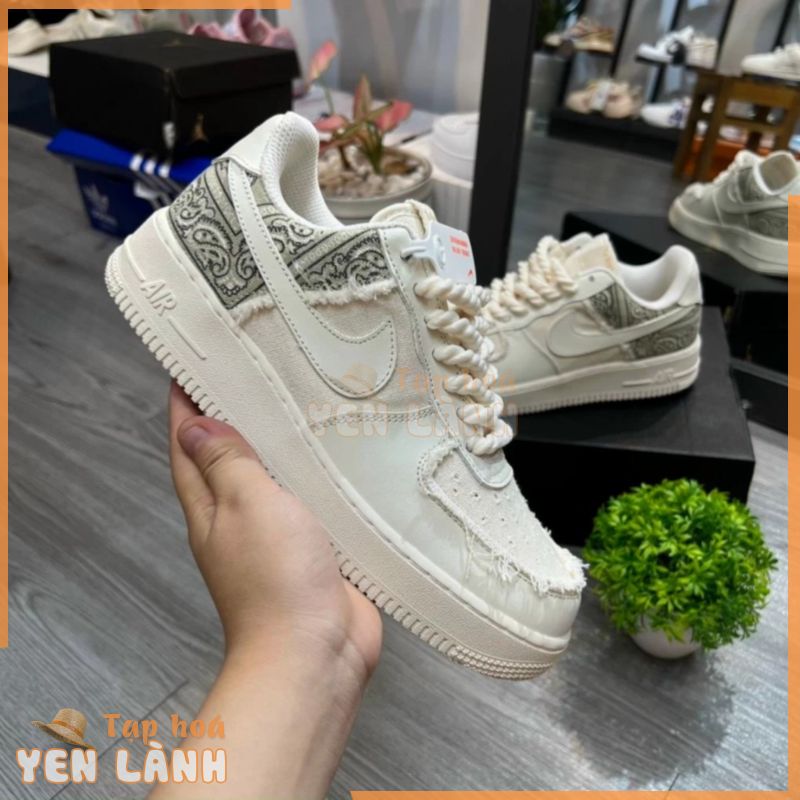 Giày thể thao AF1 dây thừng, Giày thể thao Air force 1 dây trạc thổ cẩm phối đồ nam nữ siêu hot trend mẫu mới 2023