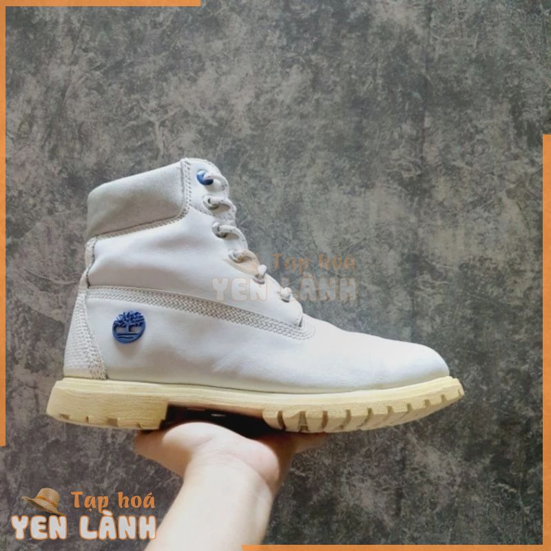 2hand (Size 39.5) Giày boots Tim.ber.land trắng bạc