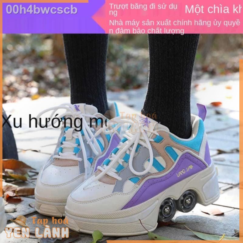 ✷ ⊙ [Siêu Hot] 00h4bwcscbGiày biến dạng mới, giày trượt patin đa năng, patin, học sinh taplo heelys vô hình, trẻ em