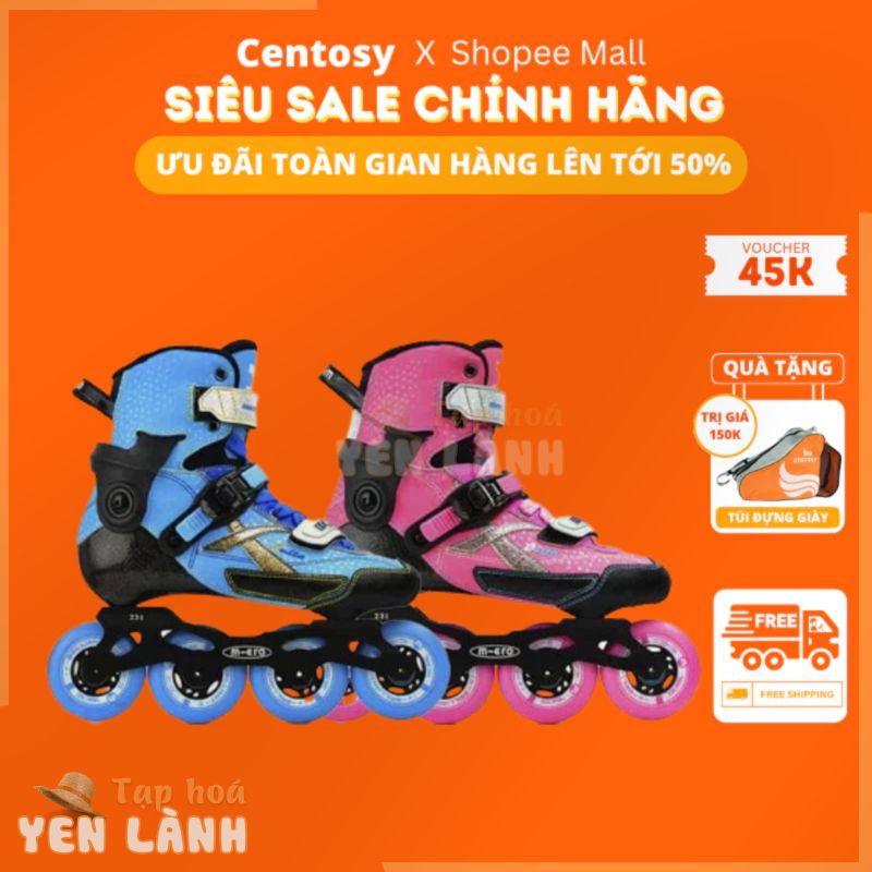 GIÀY PATIN TRẺ EM [CENTOSY] M CRO DELTA X2 MÀU XANH/ HỒNG