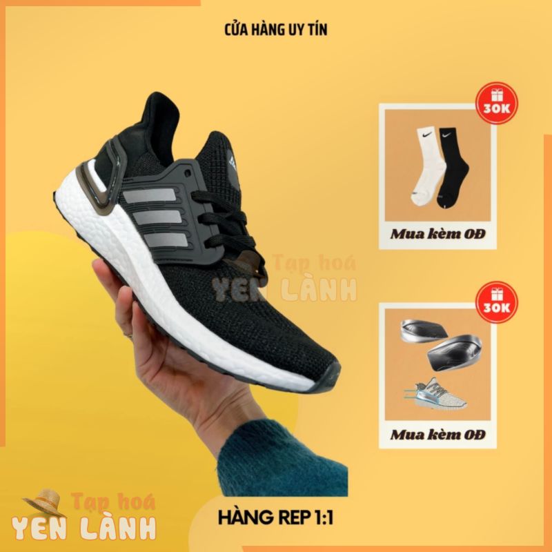 [Mã SHOPVANBE giảm 10k đơn từ 50k] Giày thể thao nam nữ cổ thấp, Sneaker Ultra boost 6.0 Replica đen shopgiayvanbe