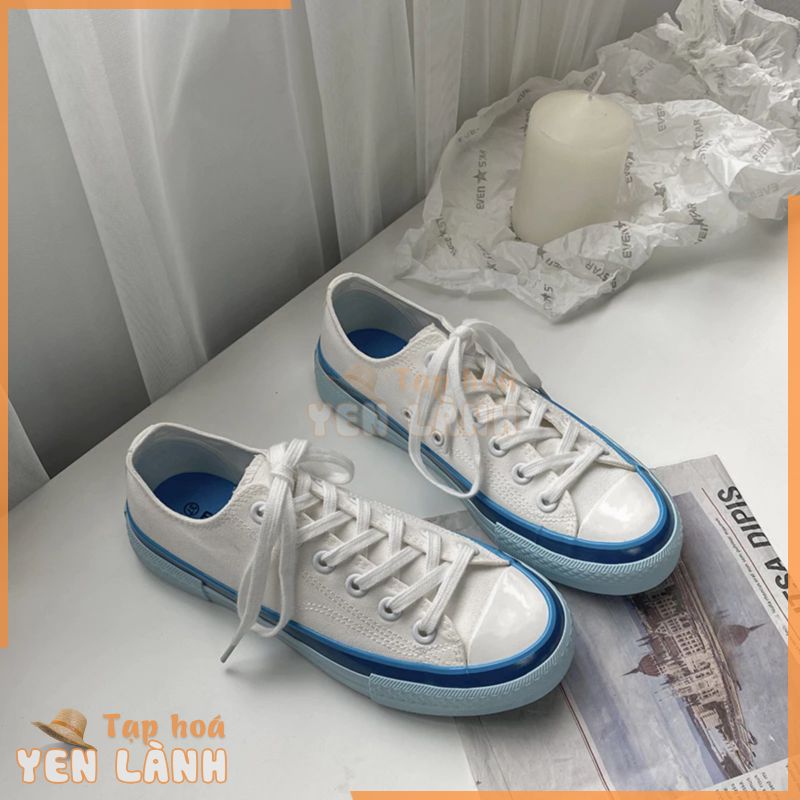 Giày canvas giày ulzzang dáng Convers giày thể thao nữ phối màu xanh kem chính hãng EVENSTAR Taoladyshoes