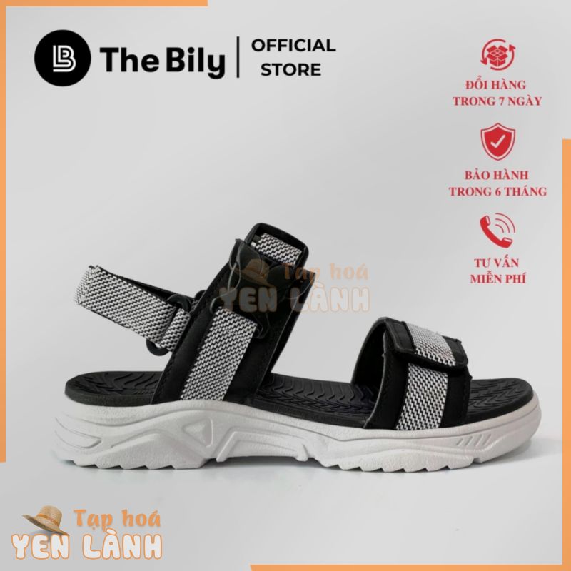 Giày Sandal Nam Nữ Unisex The BiLy Quai Ngang Dây Dù Đế Phylon Siêu Êm Nhẹ Màu Trắng-BLDTMD03-Trắng