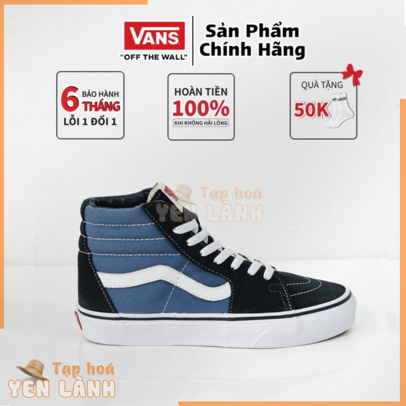 Vans cao cổ Sk8 xanh navy, giày vans old skool classic nam nữ CHÍNH HÃNG cao cấp Full box