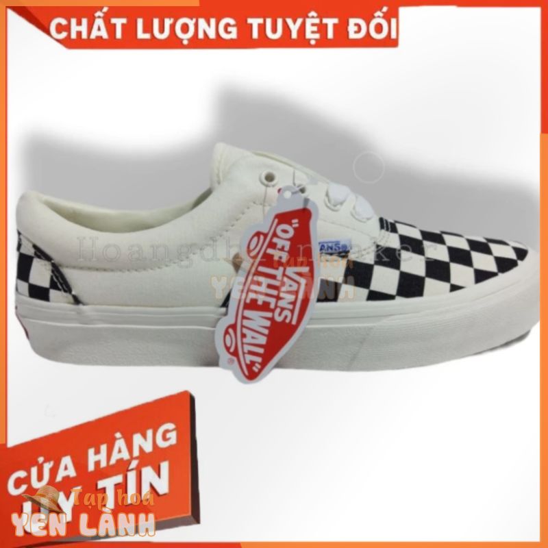 Giày Thể Thao Nam Nữ Trắng Vans Caro Buộc Dây Era Caro [Có Video Thật – Full Box] – Hàng nhập khẩu