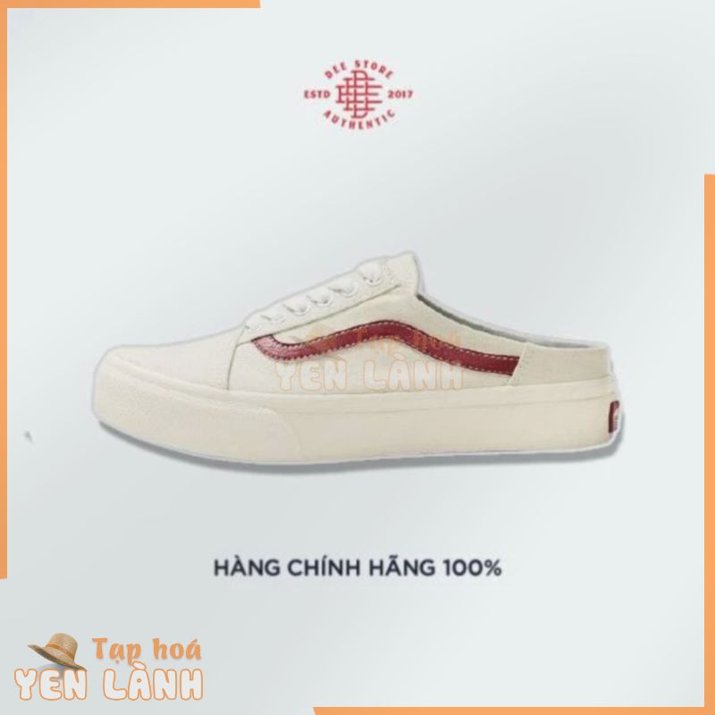 [CHÍNH HÃNG] Giày Sneaker Đạp Gót (Sục) Nam Nữ Vans Comfort Old Skool Mule White/Red