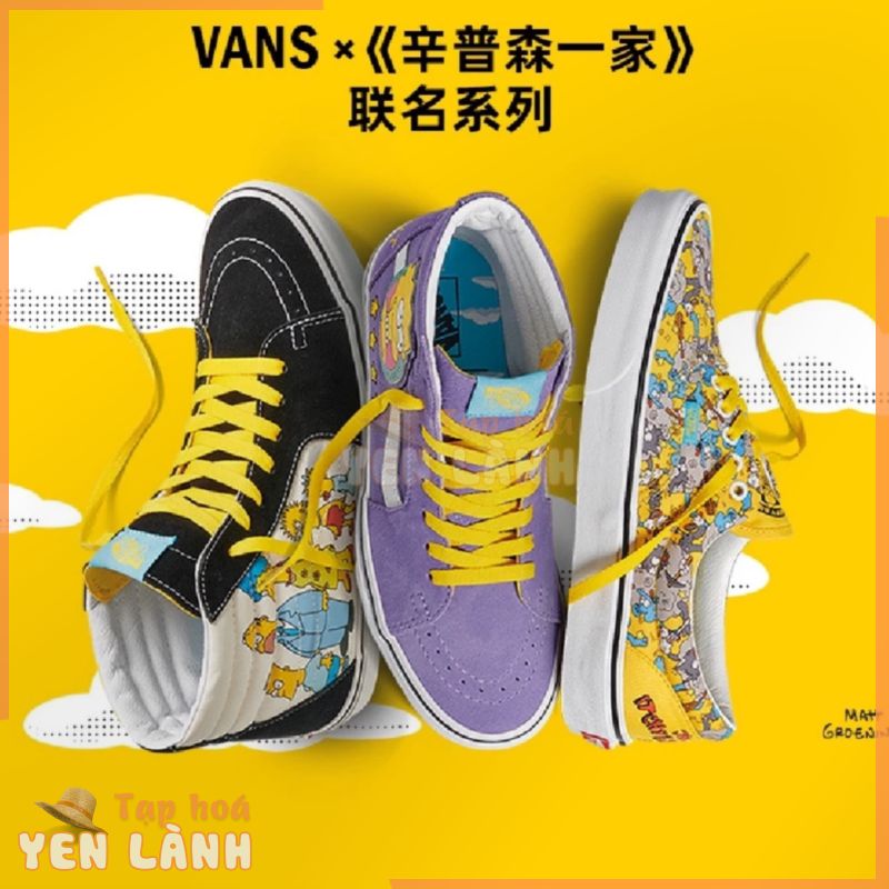 Giày Thể Thao VANS The Simpsons Cổ Cao Size 35-44 Thời Trang Năng Động