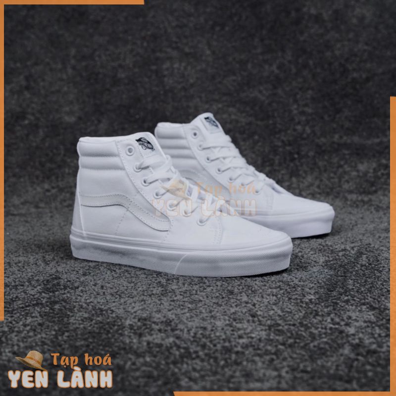 Giày Thể Thao Vans Sk8-Hi Cổ Cao Màu Trắng Chất Liệu Da 1809