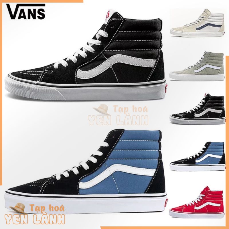 Vans Giày Thể Thao Cổ Cao sk8 Màu Trắng Đen Cá Tính Cho Cả Nam Và Nữ