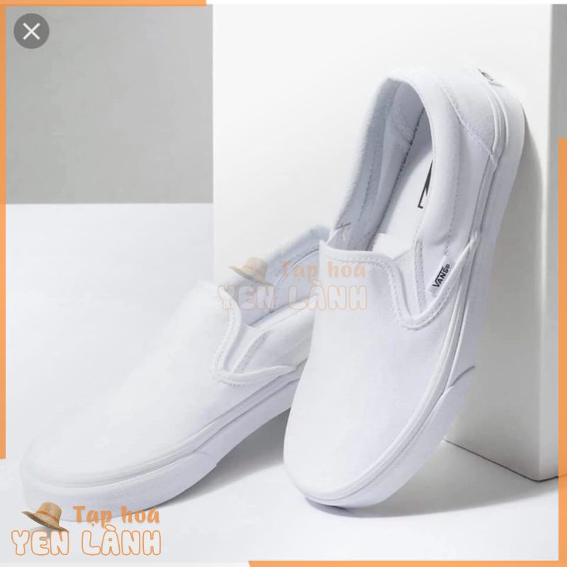 Giày Vans Lười Slip On Trắng Full