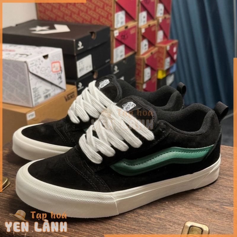 Giày thể thao thông thường Vans KNU-skool màu xanh ngọc lục bảo màu đen