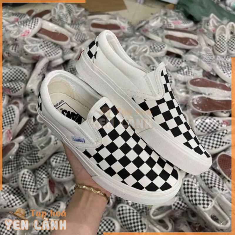 Giày ⚡Vans Lười Caro⚡ Nam Nữ [Full Box] Chuẩn Rep 1:1,Box Xanh Đẹp Chuẩn