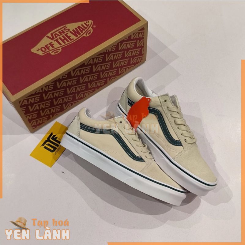 Giày Vans Ua Old Skool Team Wellness trắng ngà line xanh chính hãng VN0A4BW2BWQ