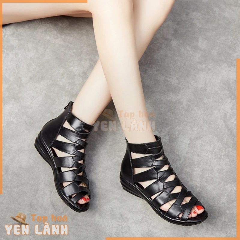 Giày Sandal Chiến Binh Xương Cá Đế Cao 4 Phân, Xăng Đan Chiến Binh N90