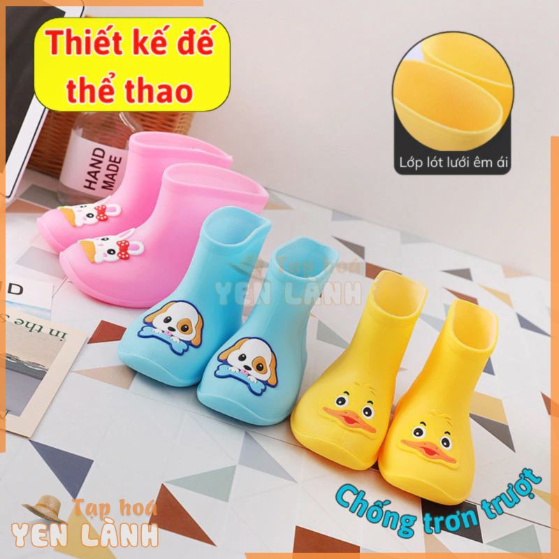 Giày Đi Mưa Cho Bé MCM Home Chống Nước Đàn Hồi Tốt Hai Màu Lựa Chọn Hồng/ Xanh Dương