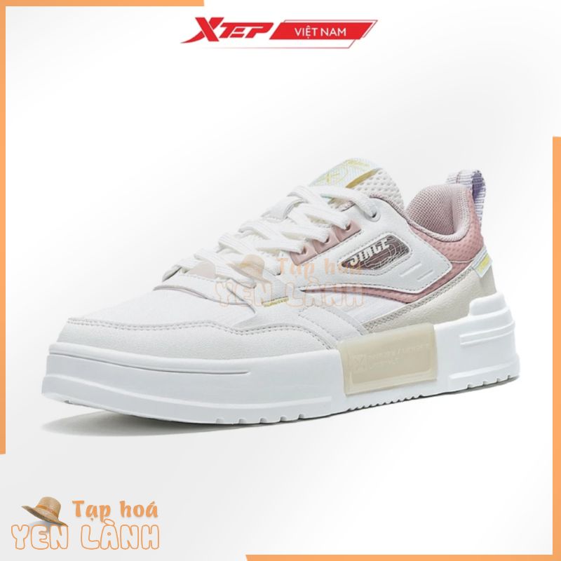 Giày sneaker nữ Xtep chính hãng, đế bằng hoạ tiết xinh xắn, dễ phối đồ, đế giày mềm mại 878318310020