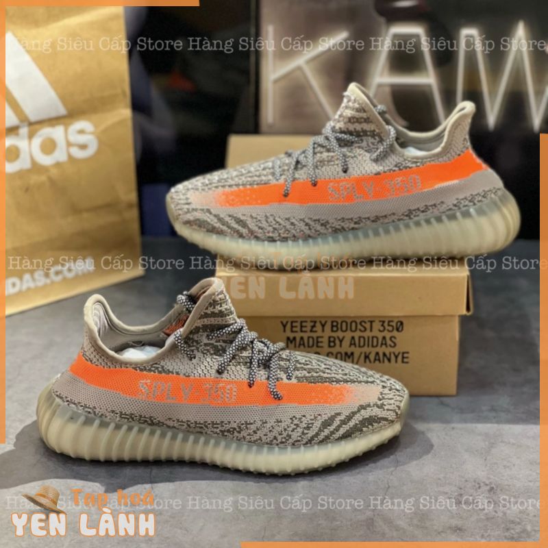 Giày Thể Thao Yeezy 350 V2 Beluga Xám Vệt Cam Giày Thời Trang Chạy Bộ Êm Ái