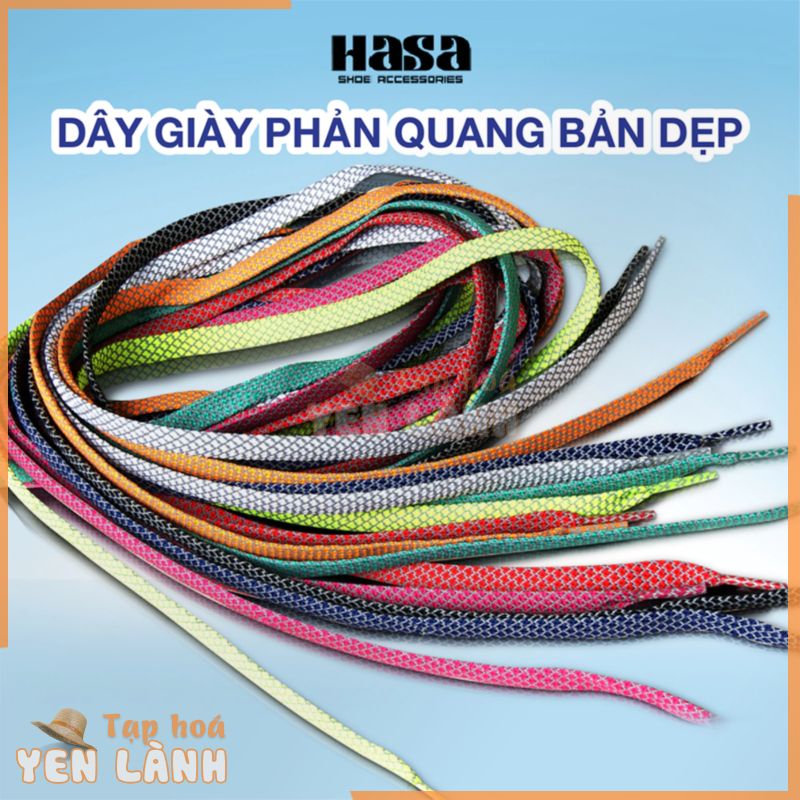 Dây Giày Phản Quang Bản Dẹp Nam Nữ Yeezy HASA Chính Hãng 1 Đôi DGPG03