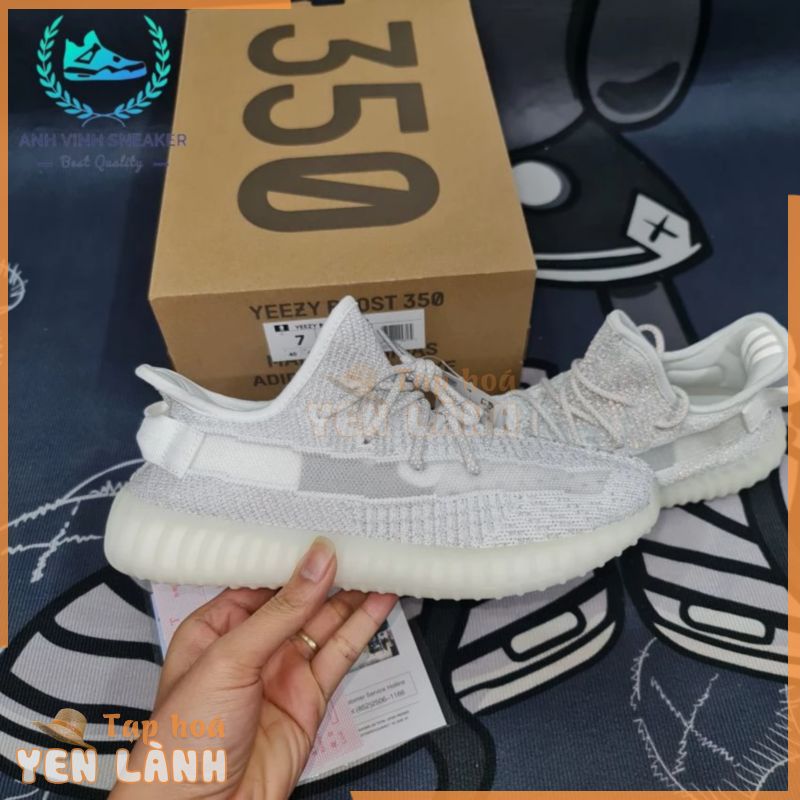 Giày yeezy 350 v2 trắng phản quang thể thao nam nữ sneaker yz350v2 white static cao cấp