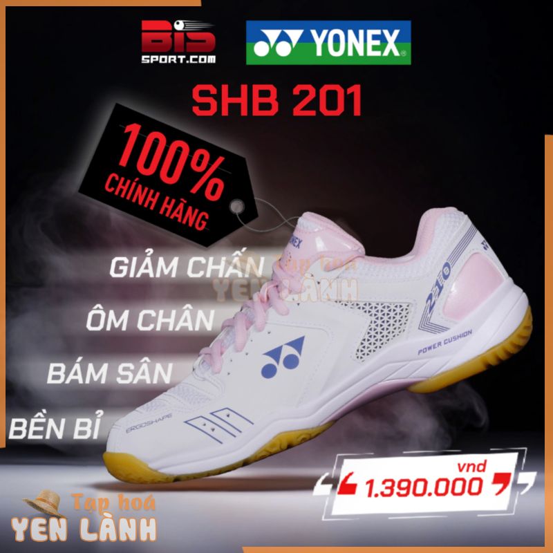 Giày Cầu Lông Chính Hãng Yonex SHB 210CR Trắng Hồng / SHB 101 – SHB 460  – Đế Bám Chống Trơn , Có Nhiều Lỗ Thoát Khí