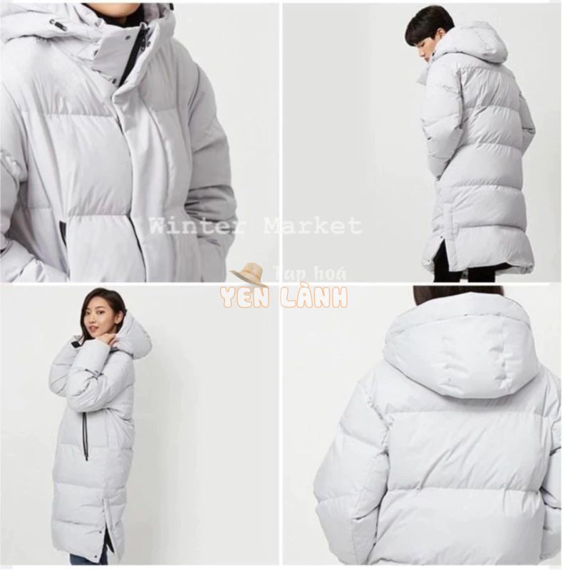 Áo phao lông vũ dáng dài Giordano unisex(-30•C)chống nước có big size áo khoác đi tuyết áo phao đi tuyết mùa đông