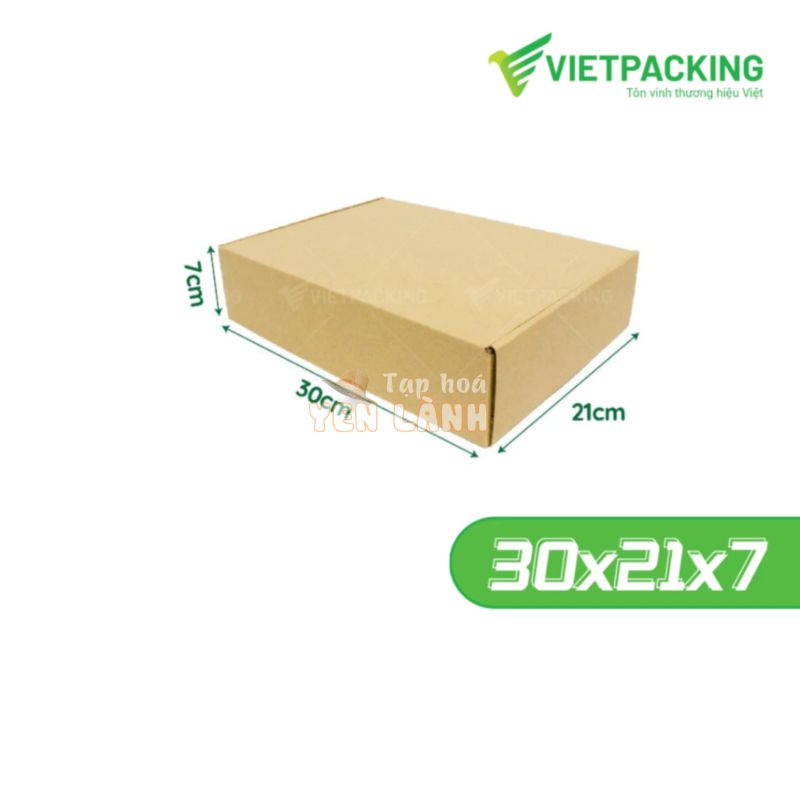 30x21x7 Combo 20 hộp carton nắp gài chắc chắn, hộp carton đựng quần áo, quà tặng, phụ kiện