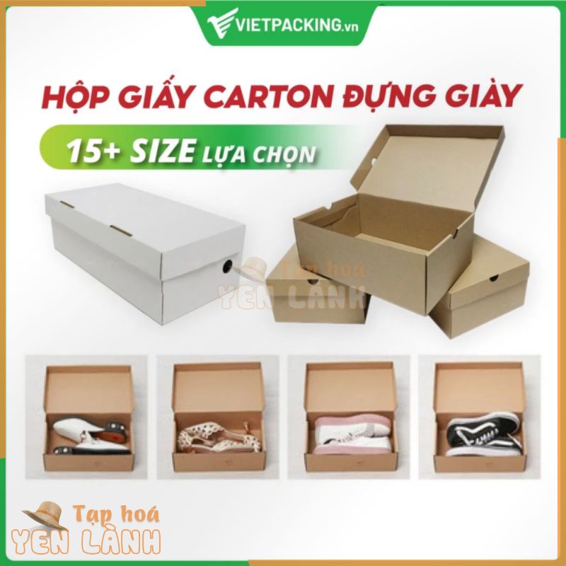 Hộp carton đựng giày, hộp giấy đựng giày dép đẹp, đựng giày thể thao, giày cao gót nhiều kích thước