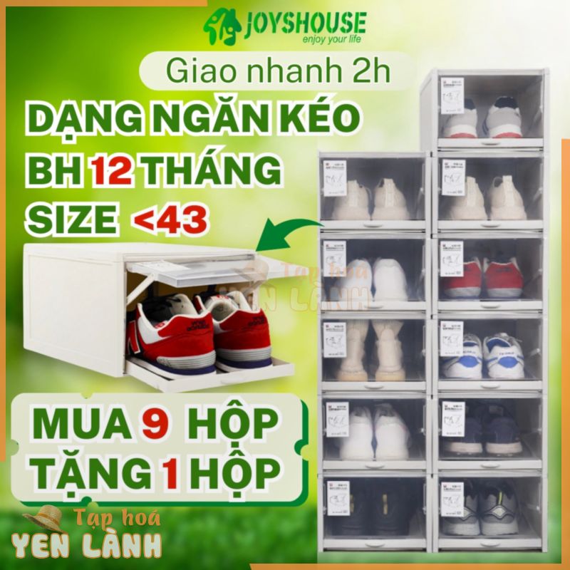 Hộp đựng giày ngăn kéo JOYSHOUSE chống bụi có thể xếp thành tủ đựng giày bảo hành chi tiết 12 tháng