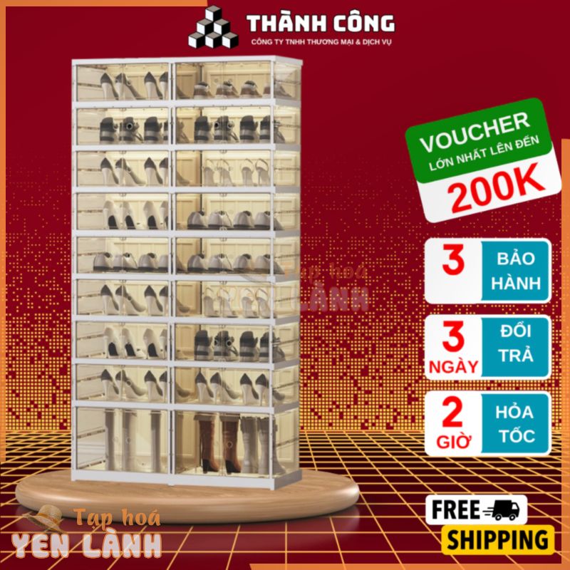 Tủ giày gấp gọn shoebox (từ 12 đến 36 đôi) 9104 chất liệu nhựa PP ( BẢO HÀNH 3 NĂM) ,hộp đựng giày đa năng cao cấp